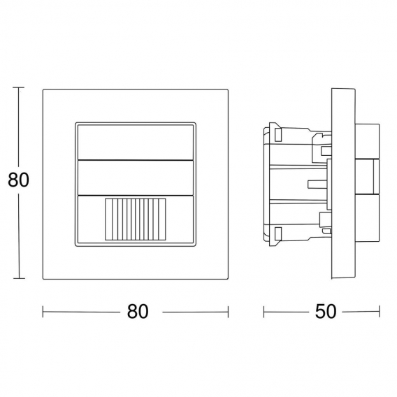 STEINEL Präsenzmelder KNX UP ws 180° v90° 1,2m Bussystem KNX Reichweite: 20m IR180KNX-WEIß