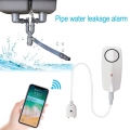 AcserGery Wasseralarmsensor mit 60 dB lautem Rauschen, WLAN-Lecksucher, Überlauf-Leckalarm, Fernüberwachungsleck für Warmwasserb