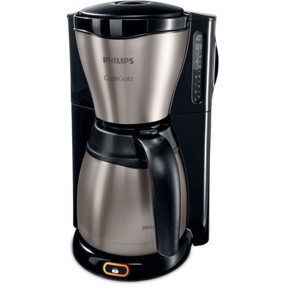 PHILIPS Gaia Collection HD7548/20 Kaffeemaschine Thermokanne, schwarz/Edelstahl