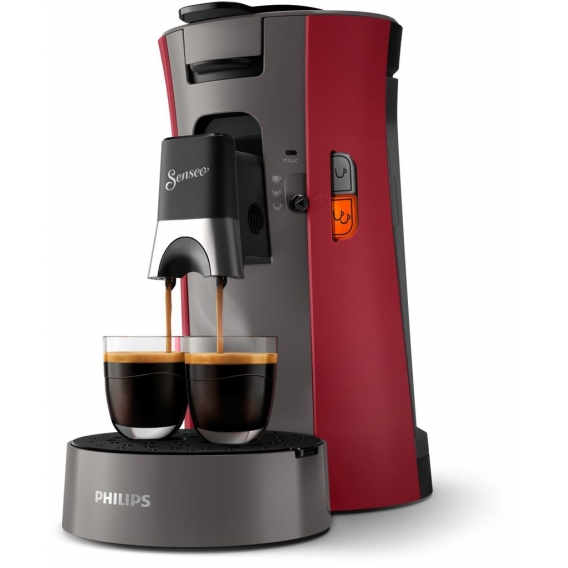 Philips Senseo Select CSA230 / 90 - Kaffeepadmaschine - Dunkelrot und Kaschmirgrau