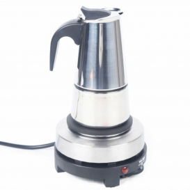 More about 300ml Espressokocher Elektrisch Kaffeekanne Edelstahl Espressokännchen Mokkakanne 220V Mokkakanne Kaffeekocher Silber