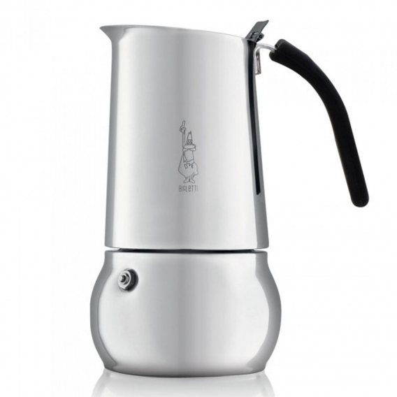 Bialetti Kitty 0,23 L Schwarz, Edelstahl - Italienische Kaffeemaschinen (0,23 L, Schwarz, Edelstahl, 4 Tassen, Edelstahl, Kitty,