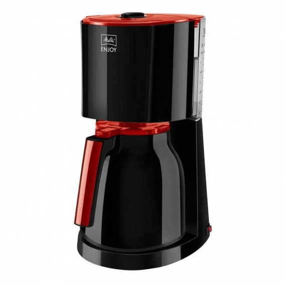 MELITTA 1017-10 Filterkaffeemaschine mit Enjoy II Therm Isolierkanne - Schwarz und Rot