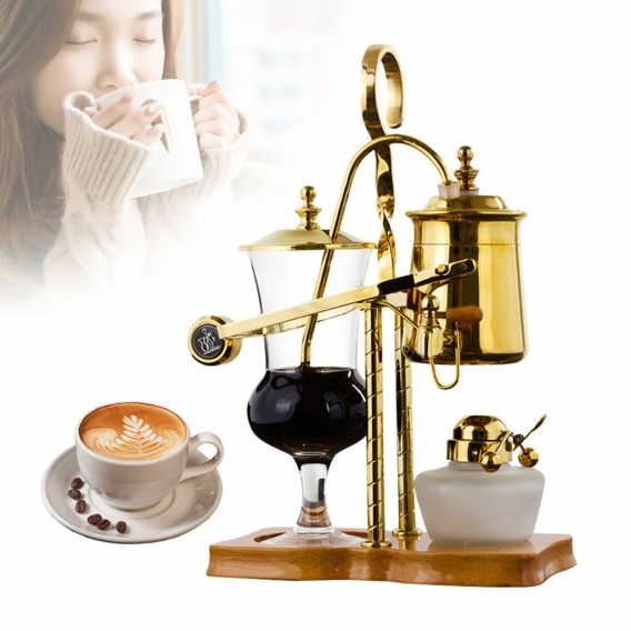 Siphon Kaffeemaschine Belgischer Kaffeemaschinenset Vakuumkaffeekanne Retro-Design mit Familienbalance