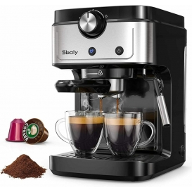 More about Sboly Kaffeemaschine Espressomaschine, Tropfschale Milchdampfdüse, 900ml Wassertank, 2 In 1 Einstellbares Dampfrohr und Düse, 35