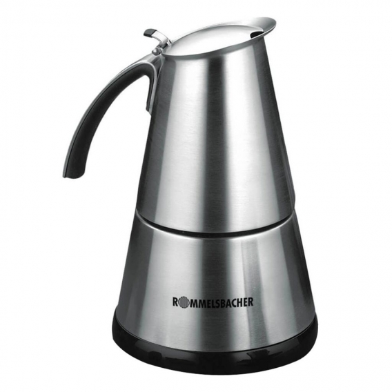 Espresso Kocher EKO 364/E ElPresso mini, für 2/4 Tassen Espresso, Edelstahl, verdecktes Heizelement, 360° Zentralsockel