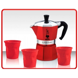 More about Set Moka Express 3 Tassen rot mit 3 Espressobechern