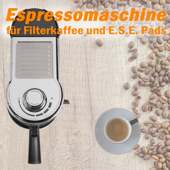 LIVOO Espressomaschine Kaffeemaschine 1 L Kaffeepulver Pads Cappuccino DOD186