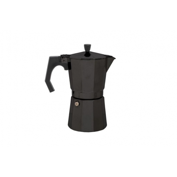 BasicNature Espresso Maschine Maker 9 Tassen Aluminium schwarz