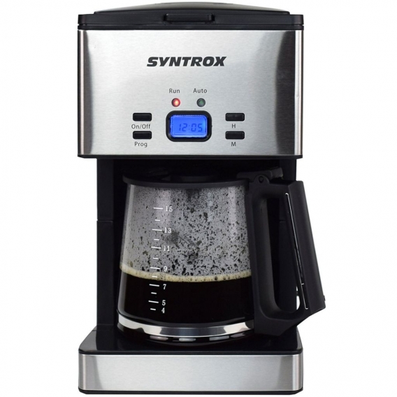 Syntrox Edelstahl Kaffeemaschine Kaffeeautomat mit Timer