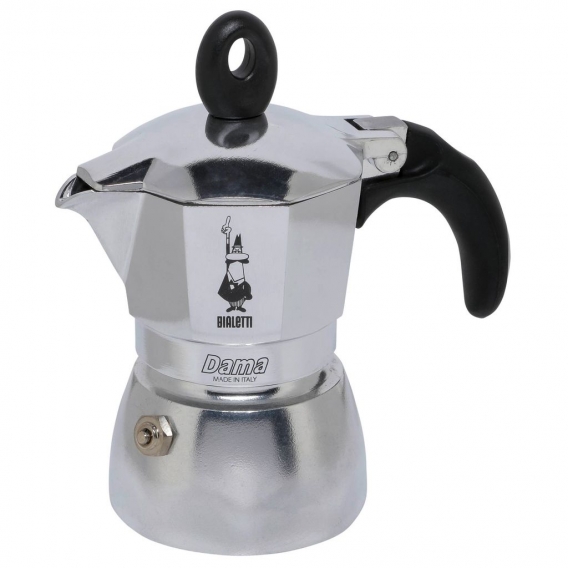 Bialetti Moka Dama Italienische Espresso-Moka-Maschine, 1 Tasse, Aluminium, Silber