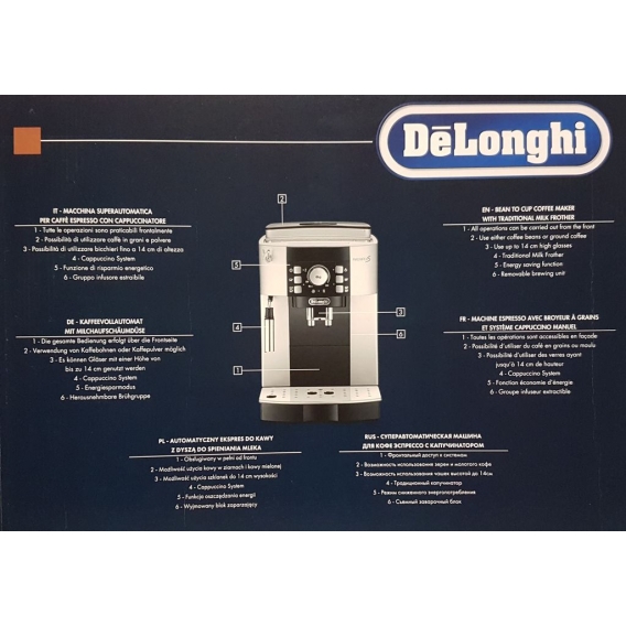 De’Longhi Magnifica S ECAM 21.110.B, Espressomaschine, 1,8 l, Kaffeebohnen, Gemahlener Kaffee, Eingebautes Mahlwerk, 1450 W, Sch