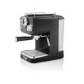 Swan Retro, Espressomaschine, 1,2 l, Kaffeepad, Gemahlener Kaffee, 1100 W, Schwarz