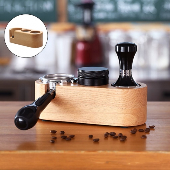 Espresso-Stopfhalter aus Holz, Kaffee-Stopfständer, Kaffee-Stopfhalter aus massivem Holz, Espresso-Basis Größe 58mm