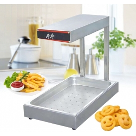 More about Profi Pommeswärmer Speisenwärmer mit Ölfiltersloch 1000W Wärmebrücke 220V Pommes Frites Wärmelampe Edelstahl Frittenwanne Gerät 