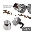 Milu Espressokocher (No Induktion) | 2, 3, 6, 9 Tassen | Aluminium Mokkakanne, Espressokanne, Espresso Maker Set inkl. Untersetz