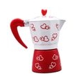 3 6 Tasse Moka Herd Espresso Kaffeemaschine Topf Latte Red Heart Print Größe 3 Tasse