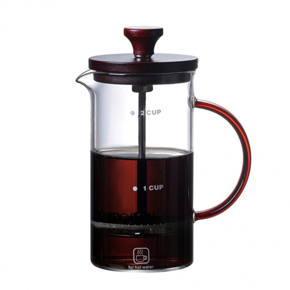 French Press Kaffeemaschine 14oz Edelstahl Hitzebestaendiges Borosilikatglas Kaffeekolben Klassisches French Press Kaffee- und T