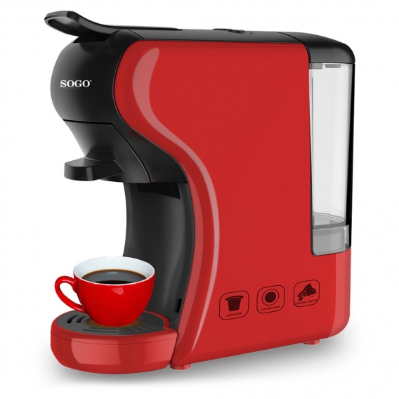 SOGO SS-5675, 3-in-1-Kaffeemaschine mit mehreren Kapseln, 0,6 l, 1450 W, mit LED-Licht, automatische Abschaltung