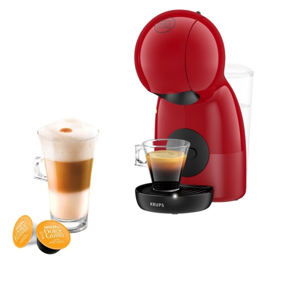 Krups KP1A05 Piccolo XS RED Espressomaschine, Nescafe Dolce Gusto Kapseln, Kunststoffgehäuse, 1600 Watt, 15 Bar, 0,8 l FÃ1/4llme