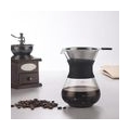 Clear Pour Over Kaffeemaschine Doppelschicht-Edelstahl-Filterkaffeezubehör Kegelfilter Glaskaraffe Kaffeetropfer für die Küche z