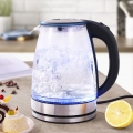 Glas-Wasserkocher Akku-Glas-Wasserkocher Elektrische Thermoskanne Flaschenbecher Automatischer Krugkessel mit LED-Beleuchtung, E