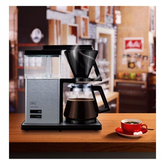 Melitta Aroma Signature, Filterkaffeemaschine, 1,25 l, Gemahlener Kaffee, 1520 W, Schwarz, Edelstahl