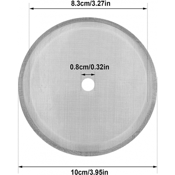 Pyzl Ersatzfilter Mesh Screen Kaffeepressen Filter 4 Zoll Wiederverwendbarer Edelstahl Mesh Filter für 8 Tassen/ 34 OZ/ 1000 ml 