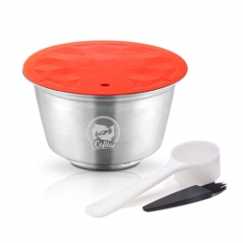 More about Wiederverwendbarer Milchschaum-Kapselfilter aus Edelstahl fš¹r Dolce Gusto Kaffeemaschine Orange Deckel 61,38 g