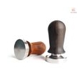 AcserGery Kaffeestampfer 58 mm Edelstahl-Espressostampfer mit elegantem Holzgriff Gefederte Espresso-Handstampfer