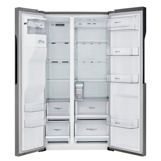 LG Side by Side Kühlschrank GSL 361 ICEZ, mit Wassertank, 179 cm hoch, 91,2 cm breit, Graphite,