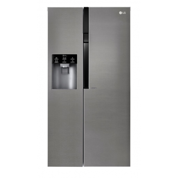 LG Side by Side Kühlschrank GSL 360 ICEZ, mit Festwasseranschluss, 179 cm hoch, 91,2 cm breit, Graphite,