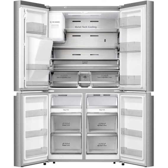 Hisense RQ760N4AIF Cross Door Kühl-Gefrierkombination/ NoFrostPlus/ Multiflow 360°/ Eis-Wasser Spender/ HolidayMode/ 178,5 cm/ K