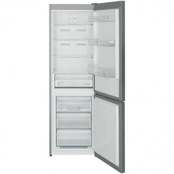 SHARP Kombinierter Kühlschrank, 331 l, Edelstahl