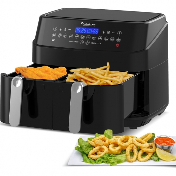 Doppel Heißluftfritteuse XXL, 9L Heißluft-Fritteuse Airfryer Digital - Steuerung