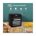 Nictiv Heißluftfritteuse 12L heissluftfritteuse xl Heißluft-Backofen Digitale Fritteuse, Airfryer Mini Backofen mit Touch Displa