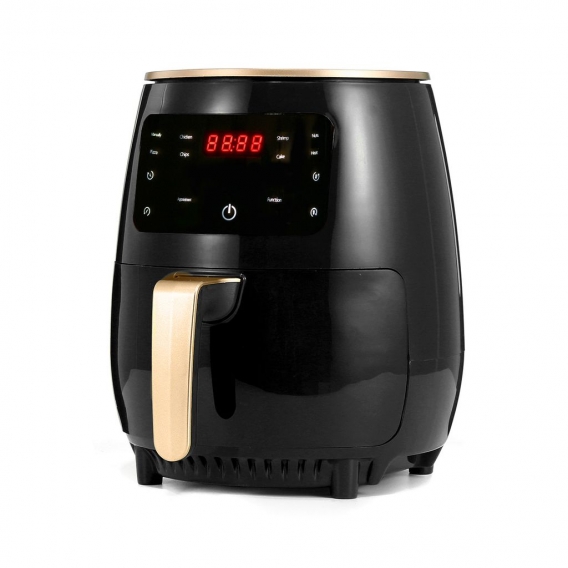 NEUFU Heißluftfritteuse Heißluft Heissluft 4.5L Digital LCD Airfryer Timer Elektrische Friteuse Schwarz EU-Stecker