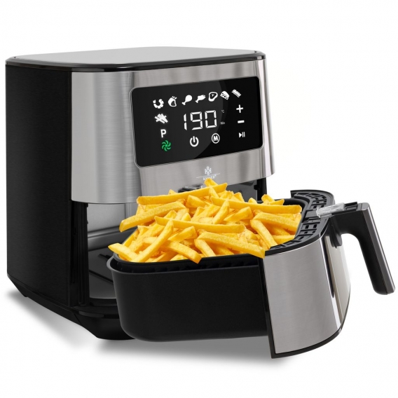 Kesser® XXL 5,5 Liter Heißluftfritteuse Edelstahl  | inkl.Brotbackkorb | 1700W Friteuse Fritteuse Airfryer | Touch Display | 8 P