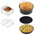 Monzana Heißluftfritteuse Zubehör 8tlg. Fritteuse Set inkl. Brotbackkorb 3,6L Pizzapfanne Silikonpfanne Grillrost Spieße