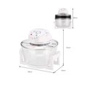 COSTWAY Halogenofen Heissluftofen Halogenoven Heissluftgrill mit Erweiterungsring 17 L 1400W Timer 65 °C– 250 °C