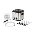 WEASY TB600 Edelstahl Fritteuse und Fondue Kombination 1,2 L 840 W