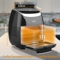 LANOX Heißluftfritteuse LA-605A, 2000 W, 11L Heissluftfritteuse Heißluft-Backofen mit Digitalem LED-Touchscreen Air fryer, 3.5L 