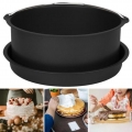 2Pcs Backformen Heißluftfritteuse Ofen Kuchenfass Pizzapfanne Home Küchenutensilien Kuchenform Schwarz Größe 6 Zoll