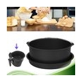 2Pcs Backformen Heißluftfritteuse Ofen Kuchenfass Pizzapfanne Home Küchenutensilien Kuchenform Schwarz Größe 6 Zoll