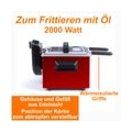 LIVOO Fritteuse 5 Liter Edelstahl rot 2000 Watt frittieren DOC241