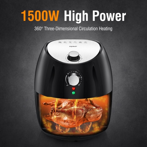 Aigostar Hayden Pro -- Heißluftfritteuse XL, Air Fryer Oven 3.5L,1500W, Antihaft und abnehmbarer Frittierkorb, 30 min Timer，Over