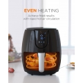 Tomons Heißluftfritteuse 3,5L XL Friteuse Heissluft Fritteusen Air Fryer, LED-Touch-Panel mit Temperatursteuerung und Timer, Hei