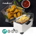 Nedis KADF301FSR, Low Fat Fritteuse, 3 l, 90 °C, 190 °C, Eins/Eine(r), Weiß