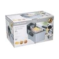 DUNLOP Profi-Fritteuse, Edelstahl, 3 l, einstellbares Thermostat, 2.000 W