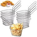 8 PCS Frittierkorb Klein Servierkörbchen Edelstahl für Pommes Mini Pommes Körbchen Pommeskörbchen Friteusenkorb Frittierkörbchen